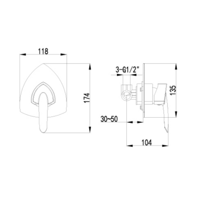 Lemark Mars LM3523C смеситель встраиваемый для душа, хром