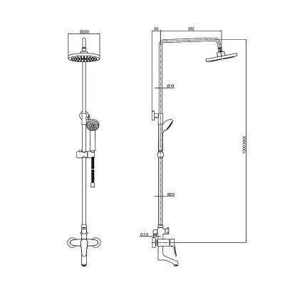 Bravat Eco F6111147C-A-RUS душевая стойка с изливом, хром