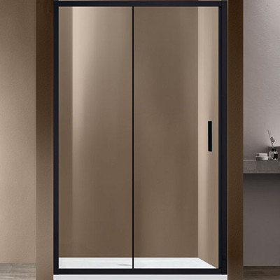 Душевая дверь Vincea Garda 145 VDS-1G145CLB пр-ль черный стекло прозрачное