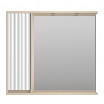 Зеркальный шкаф Brevita Balaton 90 BAL-04090-03-01Л левый (белый, бежевый)