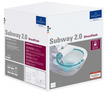 Унитаз безободковый подвесной Villeroy & Boch Subway 2.0 с сиденьем