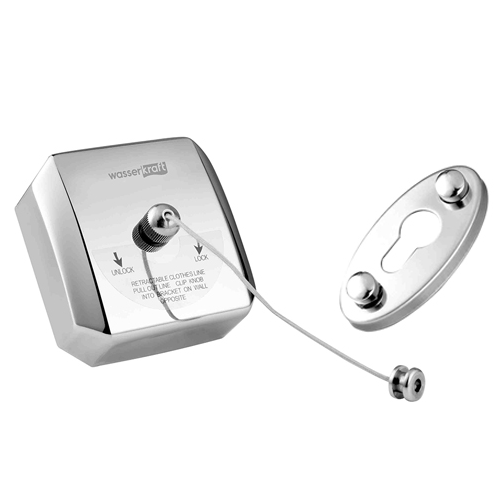 WasserKRAFT K-1082 веревка для белья вытяжная, хром