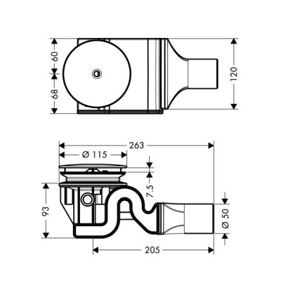 Hansgrohe Raindrain 90 XXL 60067000 слив-перелив душевых поддонов, хром