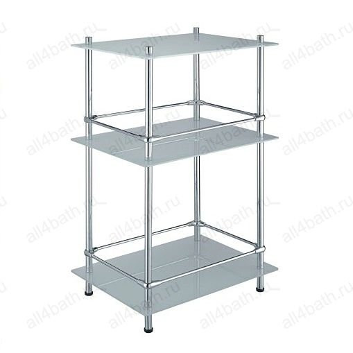 WasserKRAFT K-4033 напольная полка стеклянная с бортом, хром