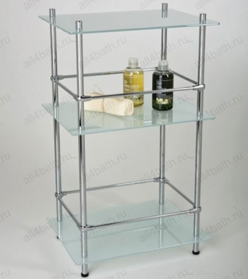 WasserKRAFT K-4033 напольная полка стеклянная с бортом, хром