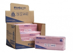 Протирочные салфетки Kimberly-Clark 7444 "WypAll Х50" 1-сл, 50л, красный