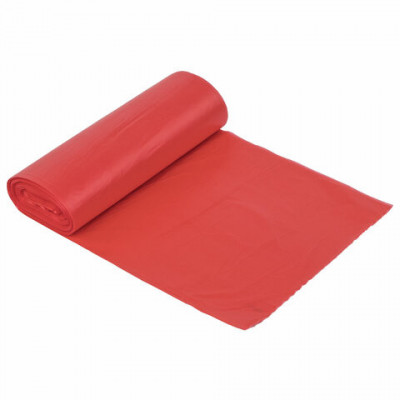 Мешки для раздельного сбора мусора 60 л красные рулон 20 шт., ПНД 10 мкм, 58х68 см, LAIMA, 606702, 3811