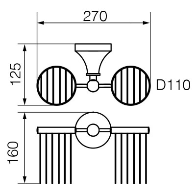 VERAGIO GIALETTA BRONZO VR.GIL-6454.BR корзинка универсальная двойная настенная, бронза