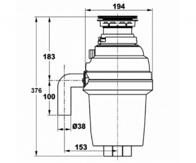 Zorg ZR-38D измельчитель пищевых отходов, хром