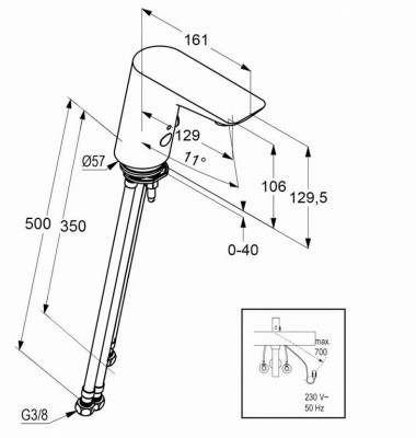 Электронный смеситель для раковины KLUDI BALANCE хром 5220205