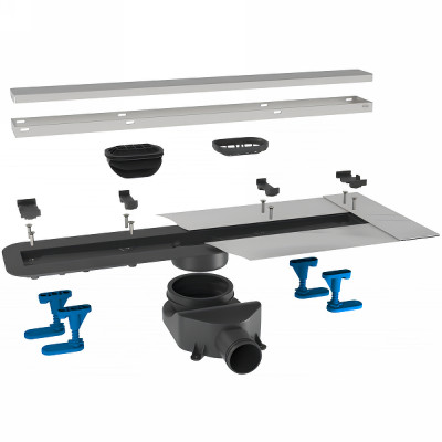 Душевой лоток Bettoserb Premium Line 85 13100006 с решеткой хром матовый / под плитку