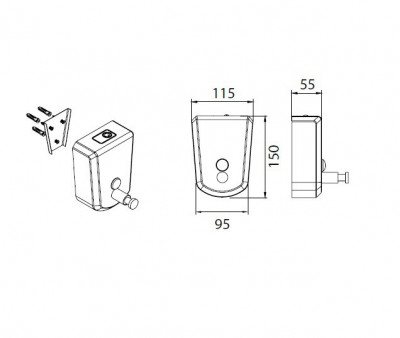 Fixen HOTEL FX-31012 дозатор для ж/м настенный 0,5 л, хром