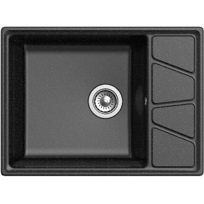 Мойка для кухни GranFest Vertex GF-V-680L черный прямоугольная искусственный мрамор