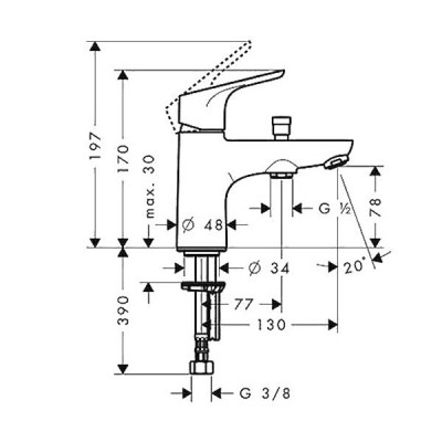 Hansgrohe Focus 31930000 смеситель на борт ванны, хром