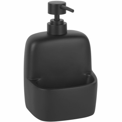 Дозатор жидкого мыла WasserKRAFT K-8499BLACK с емкостью для губки черный