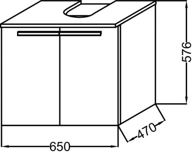 Мебель под раковину 65 см, 2 дверцы, Jacob Delafon «STRUKTURA» (EB1382-N18), белый