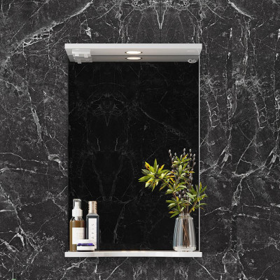 Зеркало подвесное для ванной Onika Коралл 45 белое, с подсветкой (204501)