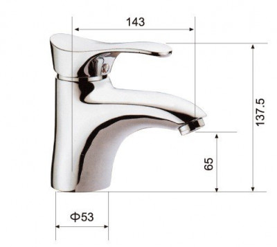 KorDi Genova KD 7201 - C57 cмеситель для раковины, хром