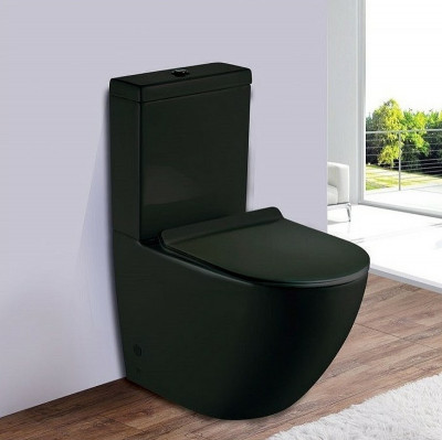 Унитаз напольный компакт Esbano Ripoll-C ESUNRIPOCMB черный матовый с бачком микролифт