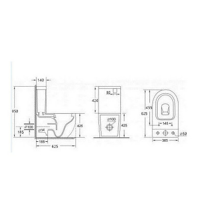 Унитаз напольный компакт Esbano Ripoll-C ESUNRIPOCMB черный матовый с бачком микролифт