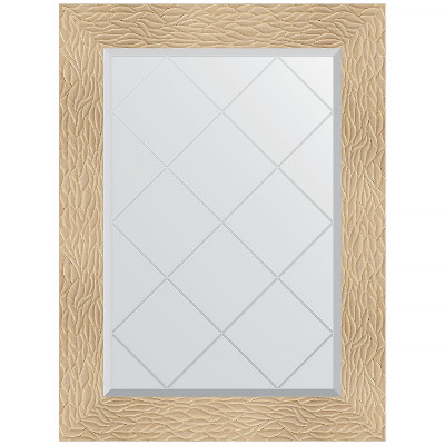 Зеркало настенное Evoform ExclusiveG 89х66 BY 4107 с гравировкой в багетной раме Золотые дюны 90 мм