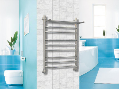 Водяной полотенцесушитель Акванерж Трапеция групповая с полкой 800x400 (04-01-8040)