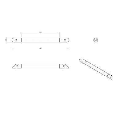 Поручень для ванной Langberger 71155 черный 350x30x30 мм