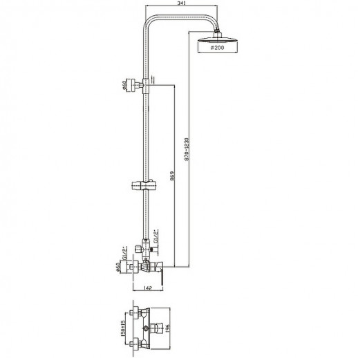 Душевая система Haiba HB2411 (латунь пластик) хром