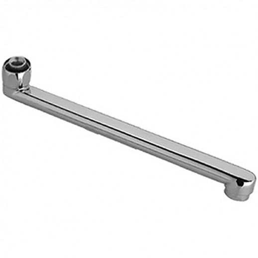 Излив для смесителя Haiba HB30F-2 F-образный с большой гайкой (латунь) хром