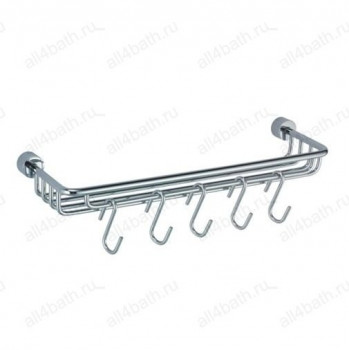 WasserKRAFT Donau K-9415 полка-корзина с крючками, хром
