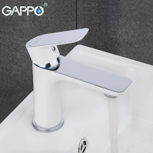 Смеситель для раковины Gappo G1048, белый/хром