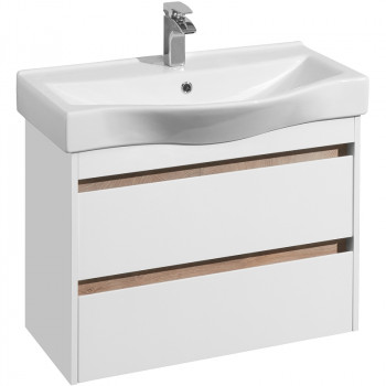 Тумба с раковиной Aquaton Нортон 80 1A2489K0NT010 подвесная белая глянцевая