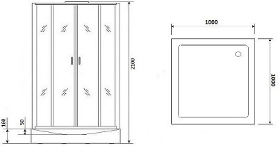 Душевая кабина Niagara Premium 100x100 NG-6002-01Q квадратная