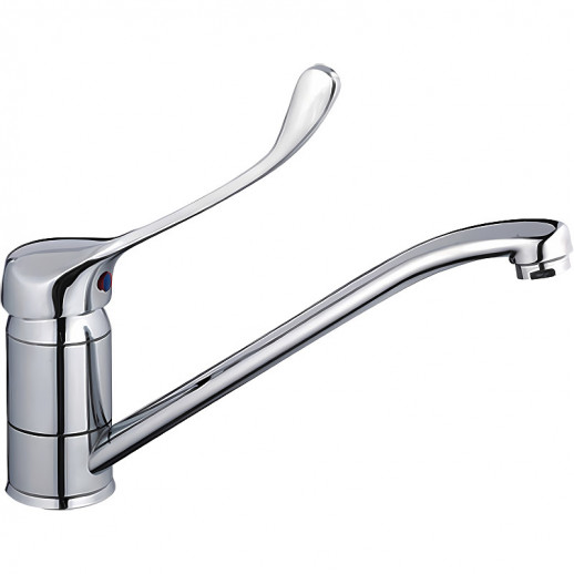 Смеситель для кухни Haiba HB4254 с локтевой ручкой (латунь) хром