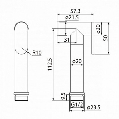 Гигиеническая лейка латунь IDDIS (020SB0Gi20)