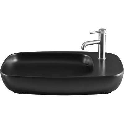 Раковина накладная Allen Brau Liberty 2 70 4.32012.31 черная матовая прямоугольная