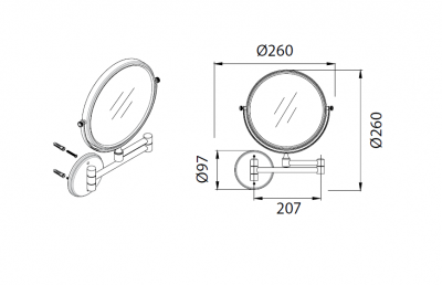 Fixen HOTEL FX-31021 косметическое зеркало D15, хром