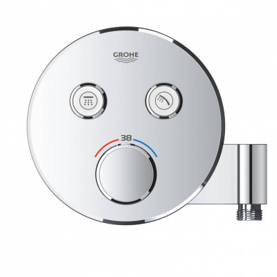 Термостатический смеситель на 2 выхода GROHE Grohtherm SmartControl со встроенным держателем ручного душа, внешняя часть, хром (29120000)