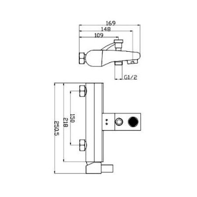 KorDi Black Line Edition KD 19804 - D55 Black/Chrome смеситель для ванны и душа, матовый черный
