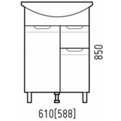 Тумба под раковину Corozo Лея 60 Z1 SD-00001491 белая напольная
