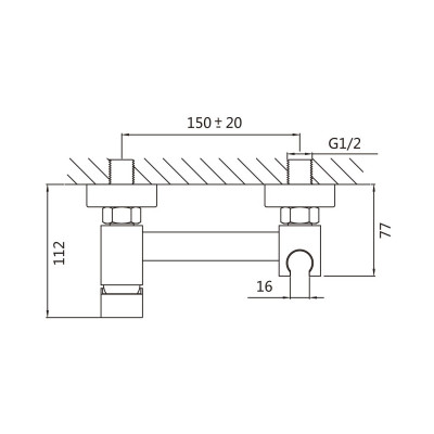 Гигиенический душ со смесителем Raffine F237T, оружейная сталь