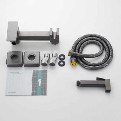 Гигиенический душ со смесителем Raffine F237T, оружейная сталь