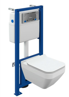 Комплект унитаза с инсталляцией Cersanit Crea Square CO DPL EO slim 63997 сид микролифт