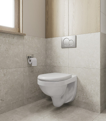 Унитаз с инсталляцией Santeri Альфа 1.3815.9.S00.00B.0 с сиденьем и клавишей смыва хром фарфор