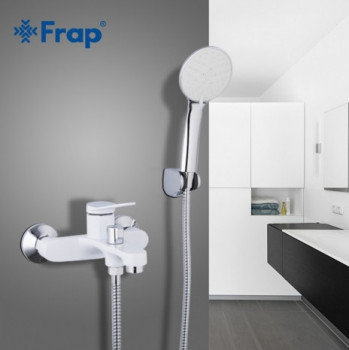 Смеситель Frap для ванны однорычажный стационарный белый/хром (F3245)