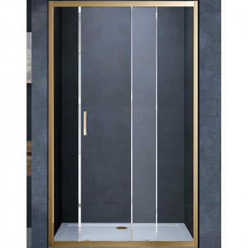 Душевая дверь Vincea Alpha 140 VDS-3AL140CLG пр-ль брашированное золото стекло прозрачное