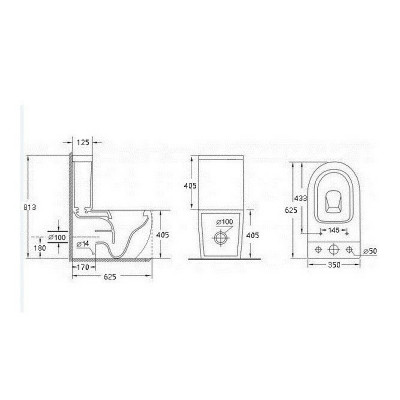 Унитаз напольный компакт Esbano Crisan ESUNCRISMB черный матовый с бачком микролифт