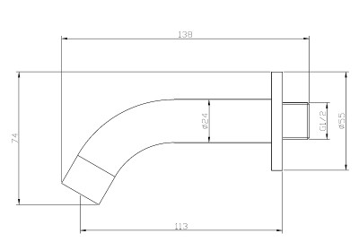 Излив для смесителя ESKO SP11 black черный матовый
