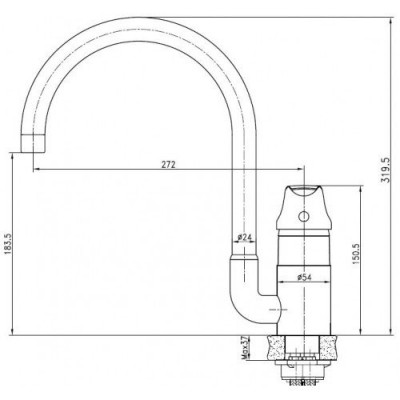 Смеситель для кухни Kaiser Nova 23044, хром