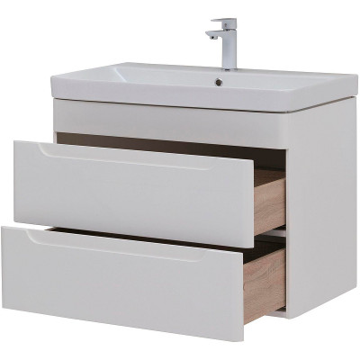 Тумба с раковиной Aquanet София 80 274192 подвесная белый глянец